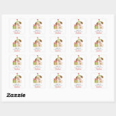Sticker Carré Anniversaire du Chiot mignon (Feuille)