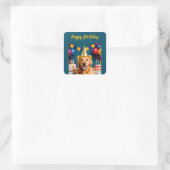 Sticker Carré Anniversaire du Golden Retriever (Sac)