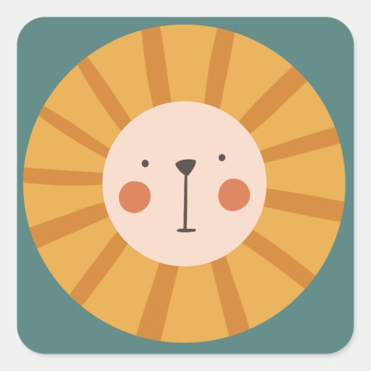 Sticker Carré Anniversaire du petit lion (Devant)