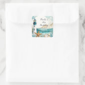 Sticker Carré Anniversaire du phare nautique (Sac)