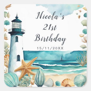 Sticker Carré Anniversaire du phare nautique