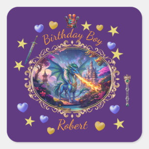 Sticker Carré Anniversaire du Prince Royal Dragon Soufflant du F