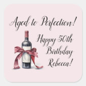 Sticker Carré Anniversaire du vin personnalisable (Devant)