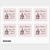 Sticker Carré Anniversaire du vin personnalisable (Feuille)