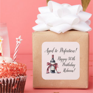 Sticker Carré Anniversaire du vin personnalisable