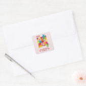 Sticker Carré Anniversaire Fille Puzzle Amour aux pièces (Enveloppe)
