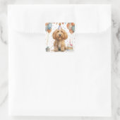 Sticker Carré Anniversaire Goldendoodle Chien (Sac)