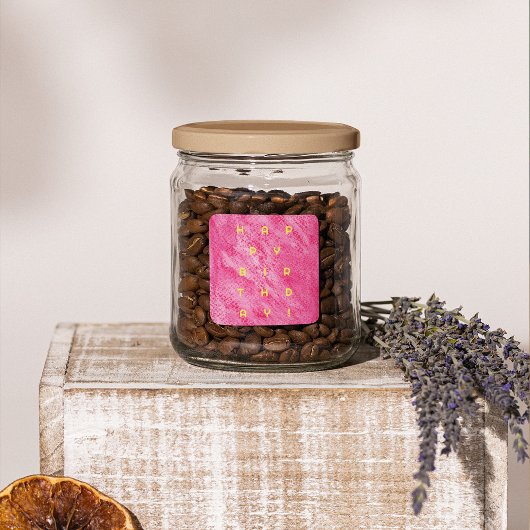 Sticker Carré Anniversaire gras