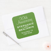 Sticker Carré Anniversaire mariage - Vert et Blanc (Enveloppe)