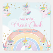 Sticker Carré Anniversaire Meow-Gical Caticorn (Devant)