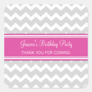 Sticker Carré Anniversaire Merci Personnalisé Nom Favoriser Tags