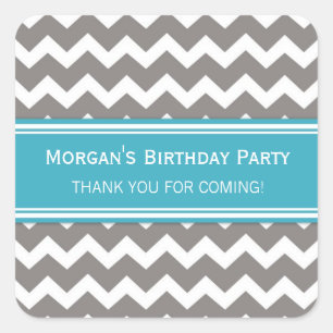 Sticker Carré Anniversaire Merci Personnalisé Nom Favoriser Tags