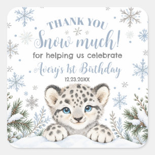 Sticker Carré Anniversaire merveilleux hiver animaux arctiques l