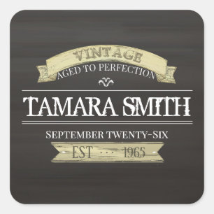 Sticker Carré Anniversaire moderne âge à la perfection minimalis