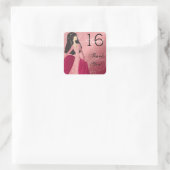 Sticker Carré Anniversaire Princesse Girl (Sac)