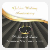 Sticker Carré Anniversaire religieux du 50e Mariage d'or (Devant)