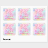 Sticker Carré Anniversaire rose arc-en-ciel Favoriser (Feuille)