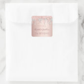 Sticker Carré Anniversaire rose or argent parties scintillant de (Sac)