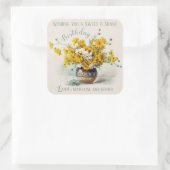 Sticker Carré Anniversaire Sweet & Sunny De Longpre fleurs CC101 (Sac)