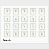 Sticker Carré Anniversaire Teddy Bear Vert (Feuille)