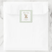 Sticker Carré Anniversaire Teddy Bear Vert (Sac)
