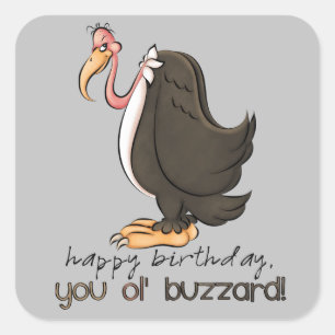 Sticker Carré Anniversaire vieux buzzard homme