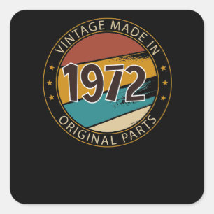 Sticker Carré Anniversaire Vintage 1972