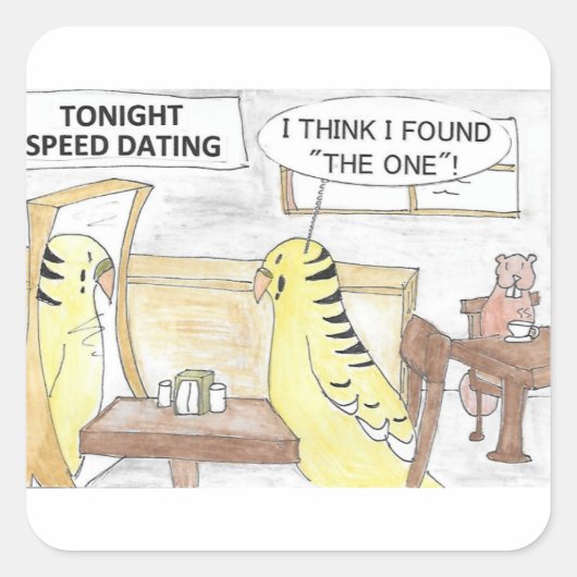 Sticker Carré Anniversaire, voie de la perruche (Devant)