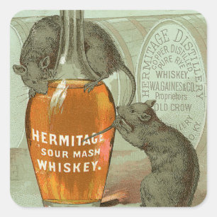 Sticker Carré Annonce de whiskey de mâche aigre d'ermitage avec