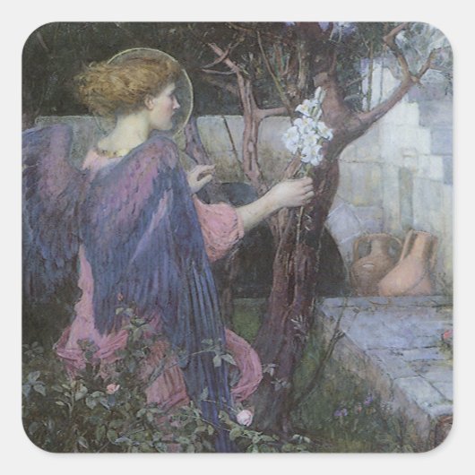 Sticker Carré Annonciation de John William Waterhouse (Devant)
