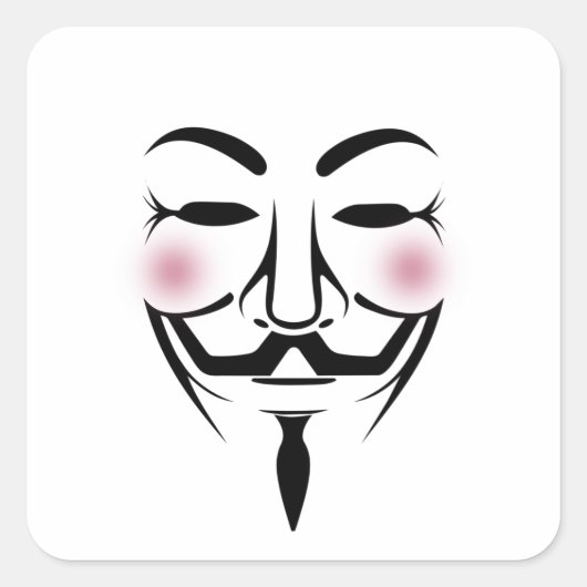 Sticker Carré anonymus masque vendetta hacker cyber internet hac (Devant)