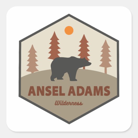 Sticker Carré Ansel Adams Wilderness California Bear (Devant)