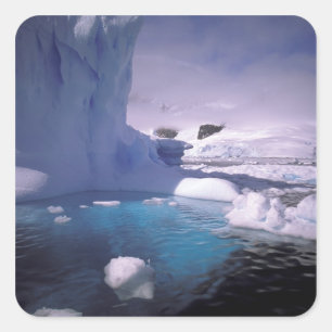 Sticker Carré Antarctique. Paysages glaciaires antarctiques 2