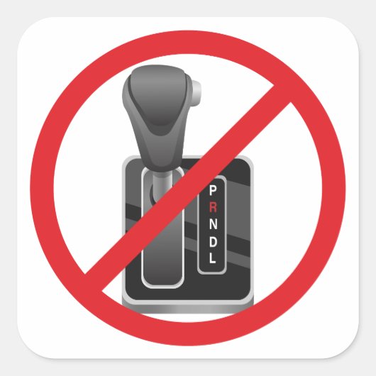 Sticker Carré Anti-Automatique - Drôle Stick Shift Manual Gearbo (Devant)
