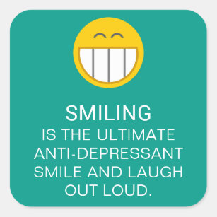 Sticker Carré Anti citation de sourire de motivation déprimante