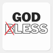 Sticker Carré Anti-Religion athée "sans Dieu" (Devant)