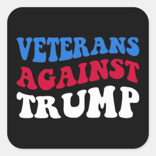 Sticker Carré Anti-Trump - Les vétérans contre Trump II