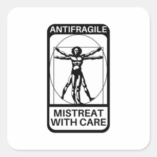 Sticker Carré Antifragile - Menace avec soin