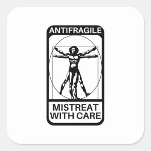 Sticker Carré Antifragile - Une menace avec soin