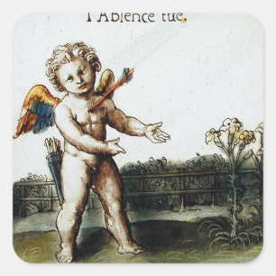 Sticker Carré Antique amour cupide Vous Manquant Otto Van Veen