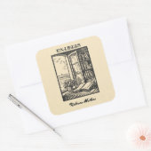 Sticker Carré Antique Boite Etching Henri Bacher Ex Libris (Enveloppe)