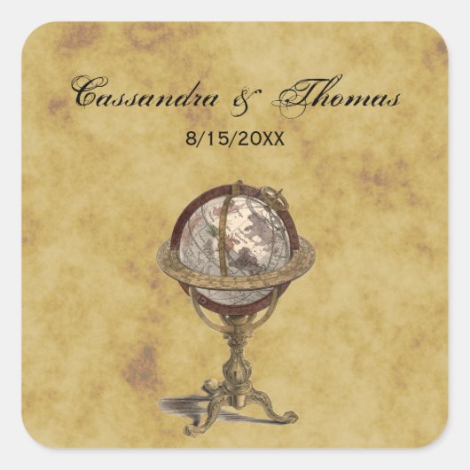 Sticker Carré Antique Celest Globe Détaché Phoques de l'envelopp (Devant)