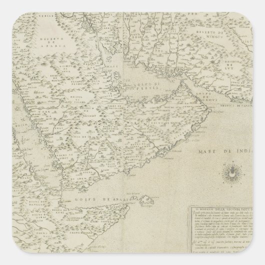Sticker Carré Antique map of Horn of Africa (Devant)