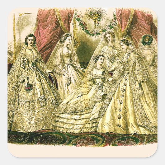 Sticker Carré Antique Mariage (Devant)