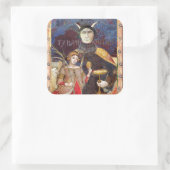 Sticker Carré ANTIQUE RENAISSANCE TAROT-THE DEVIL Détails de la  (Sac)