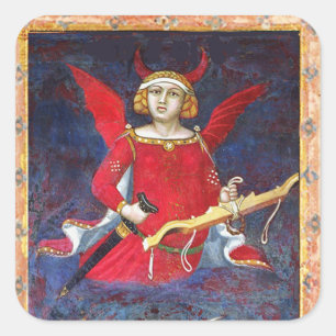 Sticker Carré ANTIQUE RENAISSANCE TAROT /THE DEVIL Pride Détail