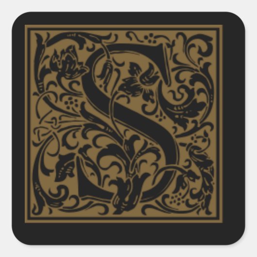 Sticker Carré Antique S Monogramme (Devant)