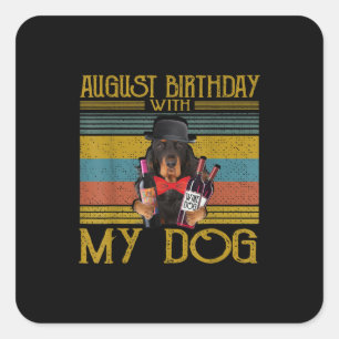 Sticker Carré Août Anniversaire Avec Mon Gordon Setter Dog 2020