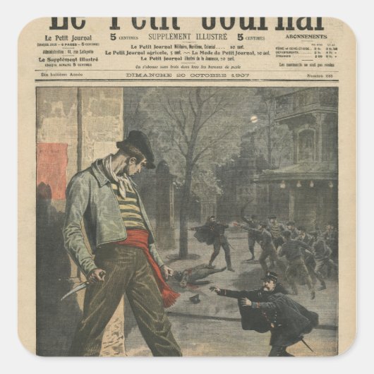 Sticker Carré Apache est une nuisance pour Paris (Devant)