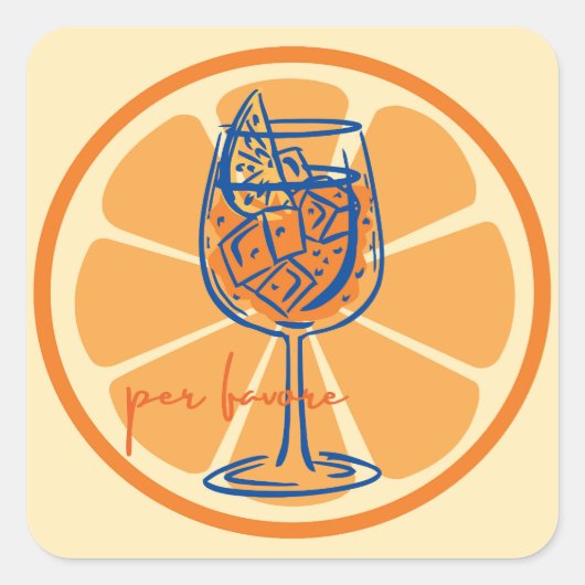 Sticker Carré Aperol S'il Vous Plaît (Devant)